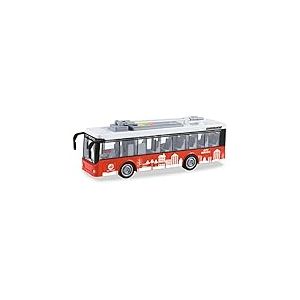 MONDO Motors Friction Bus - Bus City Service avec rétrochargement Embrayage Pull Back pour Enfant Rouge - 51238