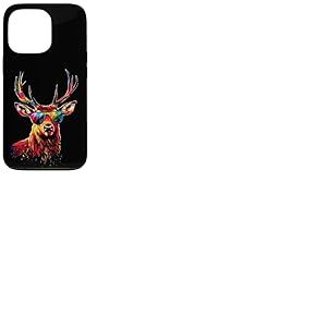 Cerf avec Lunettes de Soleil Bois de Chasse Chevreuil Renne Coque pour iPhone 13 Pro