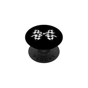 Motif Damier Noir et Blanc avec nœud Coquette pour Fille PopSockets PopGrip Adhésif
