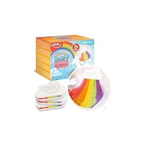 Zimpli Kids - 3 x Grosses Bombes de Bain Arc-en-Ciel Nuage, Bombes de Bain à Effet Spécial pour Enfants, Cadeau de Bain Moussant Fait à la Main, Hydratant Bio, Ami des Végétaux et sans Cruauté
