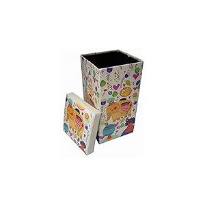 Biscottini Pouf de rangement pour enfants et adultes 33 x 60 x 33 cm | Bo&icirc;tes de rangement refermables avec couvercle | Pouf de rangement carr&eacute; avec d&eacute;corations