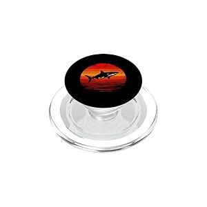 Vintage Sunset Shark PopSockets PopGrip pour MagSafe