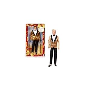 Barbie Poupée Signature Ken Joyeux Noël 2025 de Collection Portant Un Costume et Une Veste dorée dans Un Emballage de présentation avec Socle pour poupée, JGK55