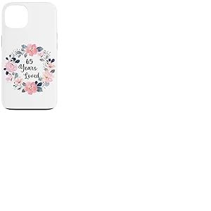 65 Years Loved 65th Birthday Floral 65 Year Old Men Women Coque pour iPhone 13