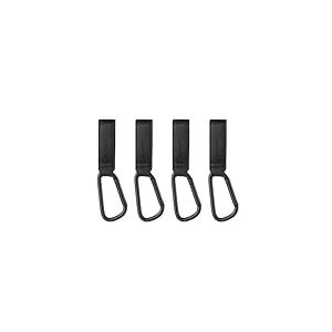 Jané Lot de 4 Crochets Multifonctions universels pour Guidon, Caddie, Poussette et Landau, pour accrocher des Sacs, Les Courses, Un Sac à Dos, etc. jusqu'à 5 kg, Noir