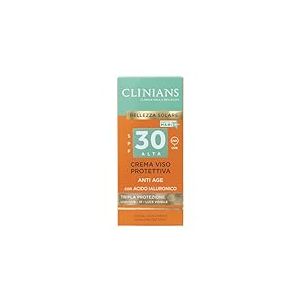 CLINIANS | Cr&egrave;me Solaire Visage Anti-&Acirc;ge SPF30 avec Peptide Multifonctionnel Anti-&Acirc;ge et Vitamine E, 75mL