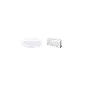 Rotho Fresh cloche à gâteau plate avec capuchon et poignée de transport, Plastique & Fresh Conteneur à gâteaux avec capot et poignée de transport, Plastique (PP) sans BPA, blanc, (36.0 x 16.5 x 16.5)