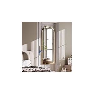 ZenoMirris Miroir Pleine Longueur, 127 x 41 cm, Miroir bombé au-Dessus de la Porte, Miroir Mural avec Cadre en Aluminium, Miroir de Porte pour Chambre à Coucher, Salon, étroit, doré
