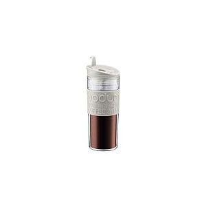 BODUM 11101-01S TRAVEL MUG Mug de voyage isotherme en plastique, couvercle à clapet, 0.45 l, Clair