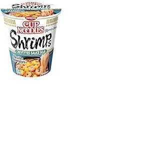 NISSIN Nouilles Japonaises - Saveur Soy Sauce Shrimps - 1 carton de 8 cups de 63g