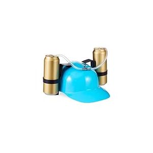 Relaxdays Casque &agrave; Boisson de F&ecirc;te, Casque &agrave; Tube, 2 Canettes de Bi&egrave;re, Article Dr&ocirc;le Carnaval Football, Diff. Couleurs