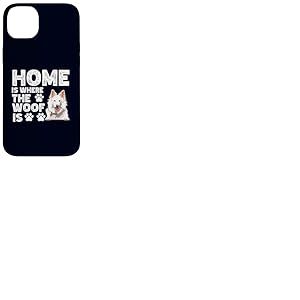 Home is Where The Woof is Berger Blanc Suisse Dog Lover Coque pour iPhone 14 Plus