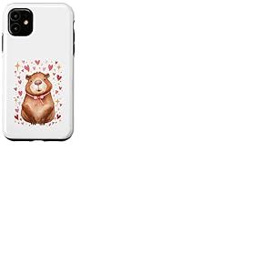 Adorable Capybara Croquette Rose n&oelig;ud &eacute;toiles Enfants Filles Filles Filles Coque pour iPhone 11