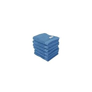 TOM TAILOR Essuie-mains, Lot de 6, 30 x 50 cm, 100% coton / &eacute;ponge, avec attache et &eacute;tiquette avec logo, COLOR BATH TOWEL Bleu (Cool Blue)