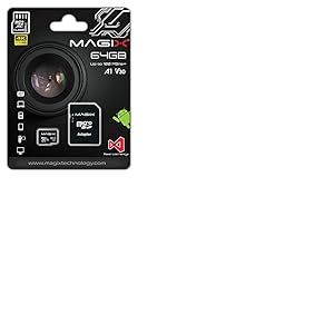 Magix Carte M&eacute;moire microSD 64Go Classe 10 V30 U3, Vitesse de Lecture Allant jusqu'&agrave; 95 Mo/s, 4K Series (Adaptateur SD inclus)