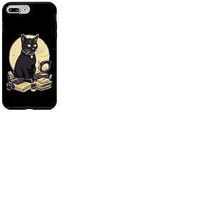 Coque pour iPhone 7 Plus/8 Plus Chat Noir Avec Livres Bombay Cat Book Cats