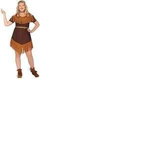 FIESTAS GUIRCA Déguisement pour Femme Inspiré des Amérindiens - Princesse Guerrière Tenue à Robe Courte - Costume pour Femme Taille XL 46-48