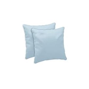 Giovanni Dolcinotti | Lot de 2 taies d'oreiller pour canap&eacute; 40 x 40 cm &ndash; Housses de Coussin d&eacute;coratives &ndash; 100% Coton &ndash; Housses avec Fermeture &eacute;clair dissimul&eacute;e &ndash; Ciel &ndash; Mod&egrave;le Atlanta