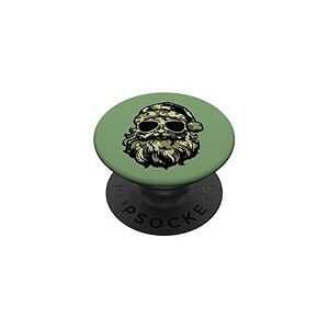 Lunettes de Soleil Motif Visage de P&egrave;re No&euml;l Vintage Camouflage Camouflage PopSockets PopGrip Adh&eacute;sif