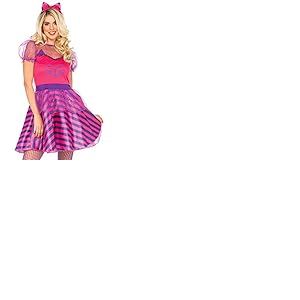 Wonderland - Miss Cheshire Cat Costume pour femme Rose Violet Taille M/L