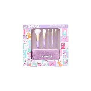Lip Smacker Holiday Makeup Brush Set, Ensemble de Six Pinceaux de Maquillage pour Poudres de Visage, Blush Crémeux, Fards à Paupières et Eyeliners, le tout Dans le Sac de Maquillage