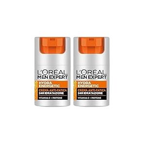 L'OREAL MEN EXPERT HYDRA ENERGETIC - Cr&egrave;me Hydratant Anti-Fatigue Longue Dur&eacute;e - 50ml (Lot de 2)