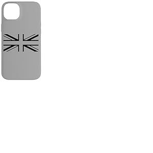 Drapeau Union Jack Noir Grande-Bretagne Angleterre Coque pour iPhone 14 Plus