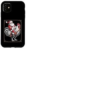 Coq Chapeau de P&egrave;re No&euml;l r&eacute;tro Motif Poulet Coque pour iPhone 11