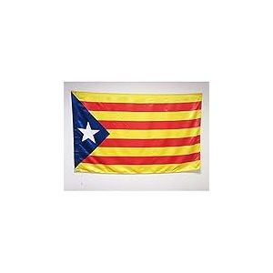AZ FLAG - Drapeau Catalogne Estelada - 150x90 cm - Drapeau Catalan Indépendentiste - Cataluña En Satin Avec Fourreau et Cordelette - Pavillon 140 g