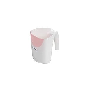 Clevamama Clevarinse Rince Tête Bébé Bain Tasse Rinceur de Shampoing Protection Silicone 500 ML Rose, 1 Unité (Lot de 1)
