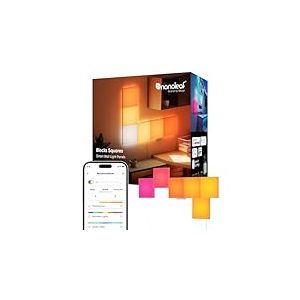 Nanoleaf Blocks Kit de démarrage | 6 Carrés LED Multicolores RGBW, Panneau Éclairage Dynamique, Sync Musique & Screen, Contrôle WiFi par App/Voix (Alexa, Apple, Google), Deco Murale Chambre Gaming
