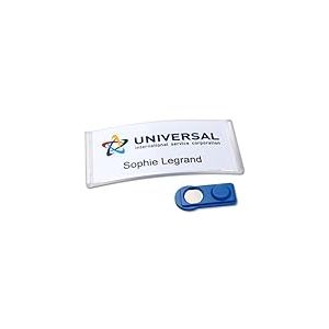 Badges Nominatifs Magnétiques Polar® 35, Badge Aimanté Porte Badge Aimanté, 20 Unités à Imprimer Soi-même, Feuilles Bristol + CD Inclus - Translucide Incolore
