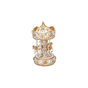 Elanze Designs Carrousel Musical doré doré de 25,4 cm - Figurine rotative - Carrousel d'accordage - Valse