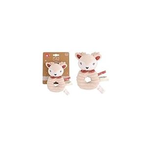 DODO D'AMOUR - Hochet - Biche - 053973 - Crème - Polaire - Naissance - Peluche - Bébé - Rassurant - Doux - Lavable - À Partir de 0 Mois
