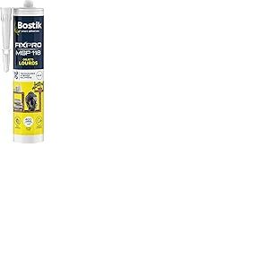 Bostik FIXPRO – Mastic Colle de Fixation MSP 118 – Objets Lourds – Intérieur/Extérieur – Tous Supports – Prise Immédiate en 5 secondes – Mastic Hybride Polymère – Couleur : Blanc – 290 ml