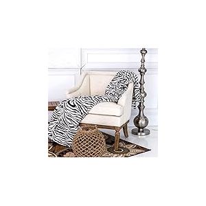 Home Must Haves Couverture de lit en Polaire avec imprimé zèbre et Safari, pour Grand lit, Noir et Blanc