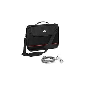 PEDEA Housse pour ordinateur portable "Trendline" Étui pour ordinateur portable jusqu’à 18,4 pouces (46,7 cm) Sacoche à bandoulière, avec cadenas inclus, noir