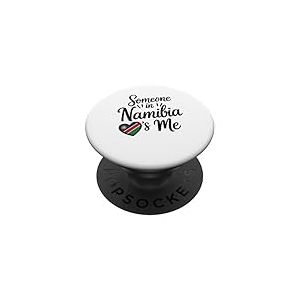 Quelqu'un en Namibie M'aime Coeur De Drapeau De Namibie PopSockets PopGrip Adh&eacute;sif
