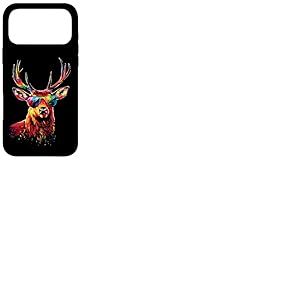 Cerf avec Lunettes de Soleil Bois de Chasse Chevreuil Renne Coque pour iPhone 17 Pro Max