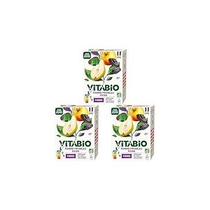 VITABIO - Gourdes Pomme Pruneau Poire - FIBRES - 4x100g - BIO (Lot de 3)