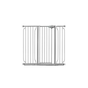 Regalo Easy Step Barrière pour bébé extra large de 124 cm, platine, comprend un kit d'extension de 10 cm et 30,5 cm, 4 kits de montage à pression et 4 kits de montage mural, convient pour 73,7 cm à