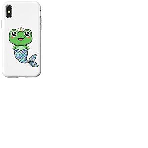 Mignon Grenouille sir&egrave;ne Kawaii Prince Couronne Pastel Queue Coque pour iPhone X/XS