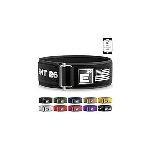 Element 26 Ceinture d'haltérophilie autobloquante, qualité supérieure, pour le fitness fonctionnel, haltérophilie, pour homme et femme, patch personnalisé noir, taille XL (BLT-BLK-CP-US)