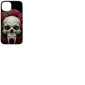 T&ecirc;te de Mort et Roses Gothique Horreur Coque pour iPhone 15 Plus