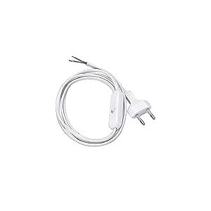 Câble d'alimentation Polypool 250v~ abat-jour, blanc, 1,5 m
