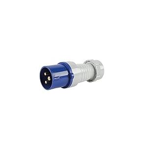 Spotlight - Fiche mâle CEE, Prise pour Camping Car 220V 16A - 1 pièce - Adaptateur 220V pour Camping - IP44 - Socle Type : P17 avec Capot - Câbles à connecter : 3 x 1.5mm² ou 3 x 2.5mm²