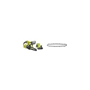 RYOBI - Tronçonneuse compacte 18V - guide 20 cm - tendeur latéral - Livré avec une 2ème chaîne, 1 batterie lithium+ 18V 2,5 Ah et 1 chargeur 1,5 A - RY18CS20A-125/RAC270