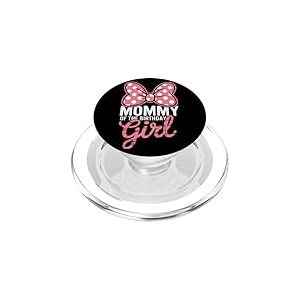 Mommy of The Birthday Girl Pink Polka Bow Anniversaire Fille PopSockets PopGrip pour MagSafe