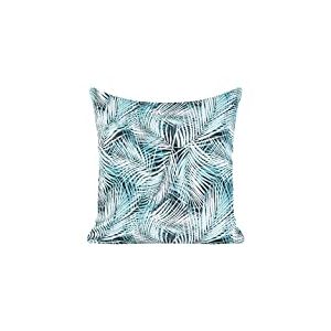 Eurofirany 2 Housse de Coussin de canapé, de lit, décoration de Chambre - en Velours élégant et Exclusif - Motif Feuilles - Turquoise - 45 x 45 cm