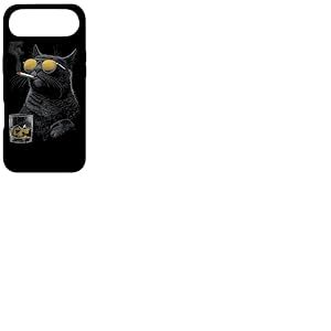 Chat Noir fumant Cigarette Amateur de Whisky drôle Coque pour iPhone Air
